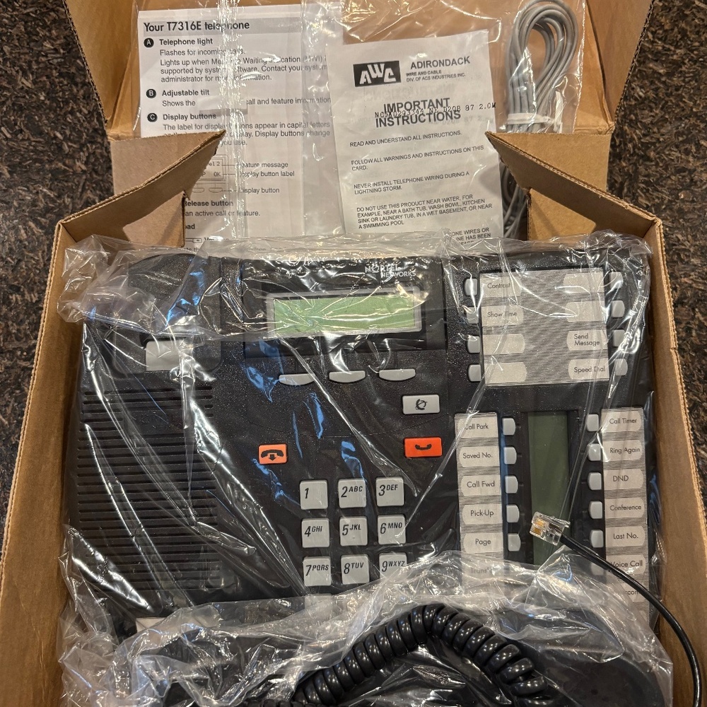 Nortel T7316E  Telephone, Charcoal, New in Box